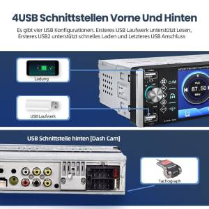 1Din Touch Screen Mirror link USB FM Bluetooth Auto radio