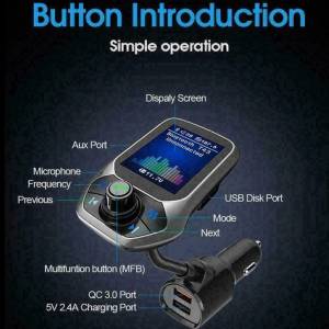 2x5v USB Punjač Fm Transmiter Bluetooth TF