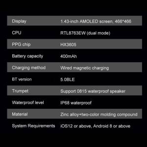 AMOLED Bluetooth NFC Sat FitCloudPro APP