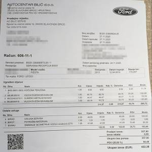 Ford Fiesta 1,6 TDCI, veliki i mali servis, 2x Continental, reg 09/26