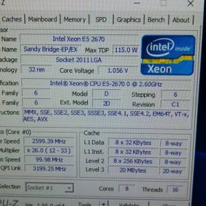 INTEL XEON E5 2670 16x(3,3Ghz)16gb ddr3 250Gb ssd Asus R7 Win11