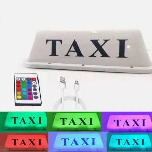 LED TAXI Znak Punjiva baterija Daljinski 35Cm Magnetni