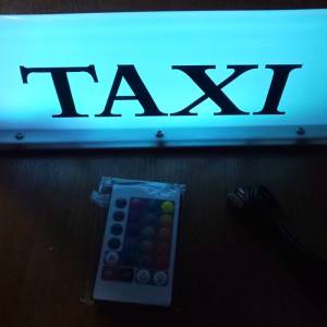 LED TAXI Znak Punjiva baterija Daljinski 35Cm Magnetni