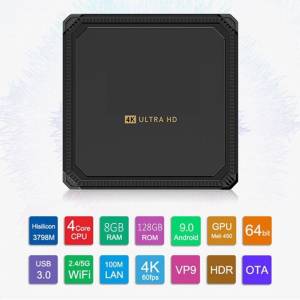 Smart TV BOX 4k Quad Core 8GB+128GB Android9