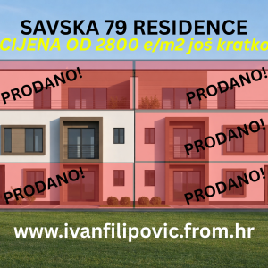 POSLJEDNJI STAN! Savska 79 Residence – 95 m², 3 sobe, 2 kupaonice