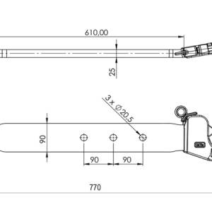 TRAKTORSKE NOSIVE RUKE TRI-TOČKOVNE HIDRAVLIKE CAT. 2 - 70x20 mm - 770