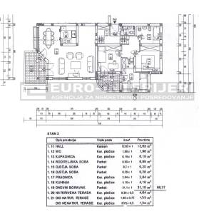 Zagreb Perjavica - Dominika Mandića četverosoban stan NKP 99m² s 2 PM