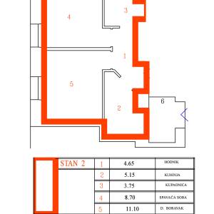 RIJEKA-CENTAR-36,8 m²,Adaptiran 2-soban stan,visoko prizemlje