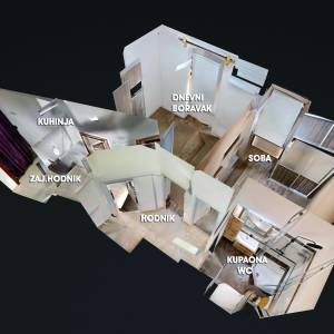 RIJEKA-CENTAR-36,8 m²,Adaptiran 2-soban stan,visoko prizemlje