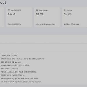 23,8" IPS i5-10400 6/12, 8gb DDR4, 512gb SSD, UHD 630, Win11