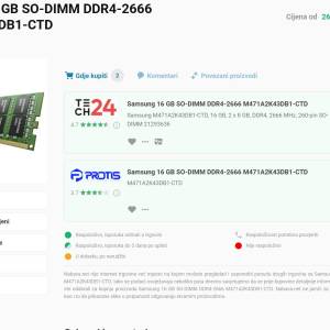 32 GB kit (2x16gb) DDR4 2666 Samsung